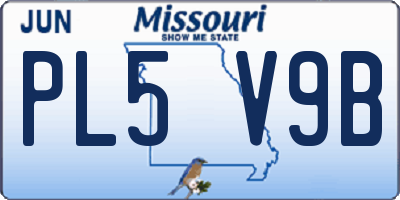MO license plate PL5V9B