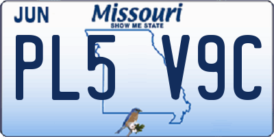 MO license plate PL5V9C