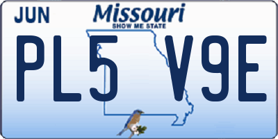 MO license plate PL5V9E
