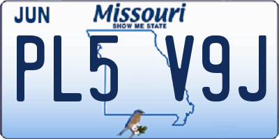 MO license plate PL5V9J