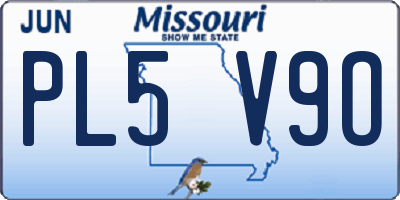 MO license plate PL5V9O