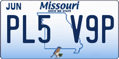 MO license plate PL5V9P