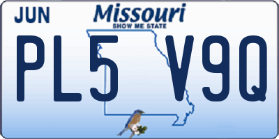 MO license plate PL5V9Q