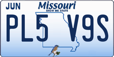 MO license plate PL5V9S