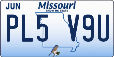 MO license plate PL5V9U