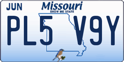 MO license plate PL5V9Y
