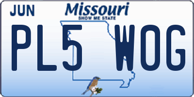 MO license plate PL5W0G