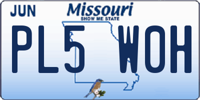 MO license plate PL5W0H