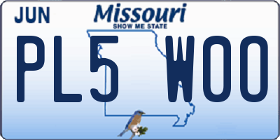 MO license plate PL5W0O