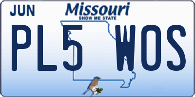 MO license plate PL5W0S