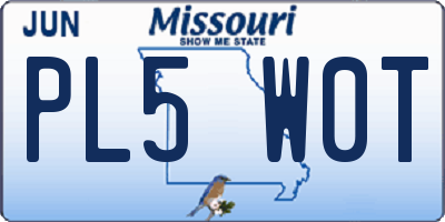 MO license plate PL5W0T