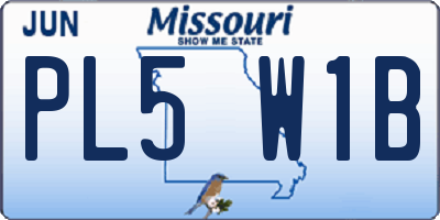 MO license plate PL5W1B