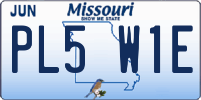 MO license plate PL5W1E