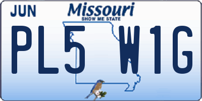 MO license plate PL5W1G