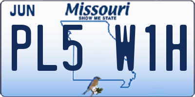 MO license plate PL5W1H