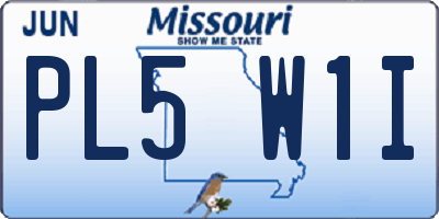 MO license plate PL5W1I