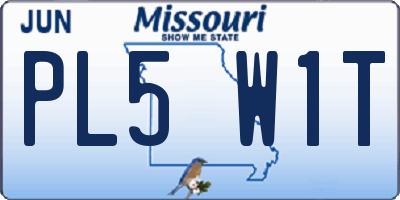 MO license plate PL5W1T