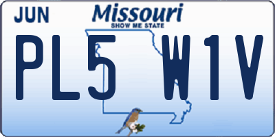 MO license plate PL5W1V