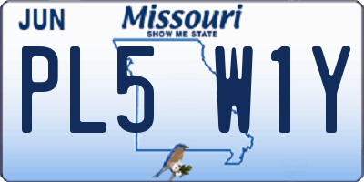 MO license plate PL5W1Y