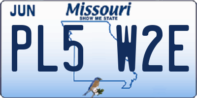 MO license plate PL5W2E