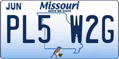 MO license plate PL5W2G
