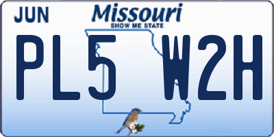 MO license plate PL5W2H