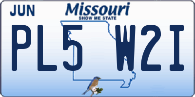 MO license plate PL5W2I