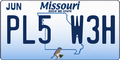 MO license plate PL5W3H
