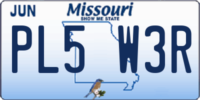 MO license plate PL5W3R