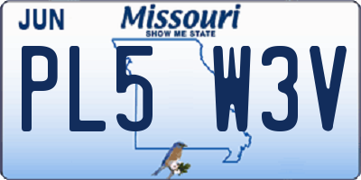 MO license plate PL5W3V
