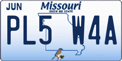 MO license plate PL5W4A