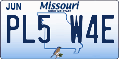 MO license plate PL5W4E