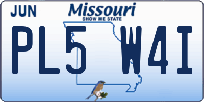 MO license plate PL5W4I