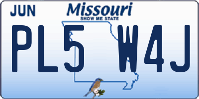 MO license plate PL5W4J