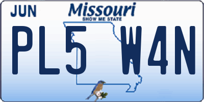 MO license plate PL5W4N