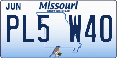 MO license plate PL5W4O