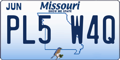 MO license plate PL5W4Q
