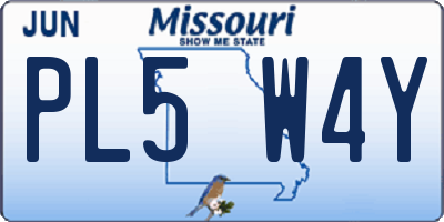 MO license plate PL5W4Y