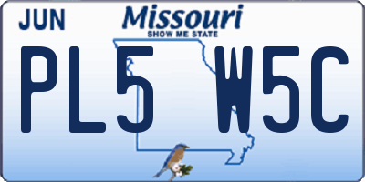 MO license plate PL5W5C