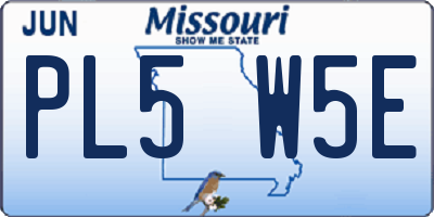 MO license plate PL5W5E