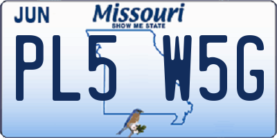 MO license plate PL5W5G