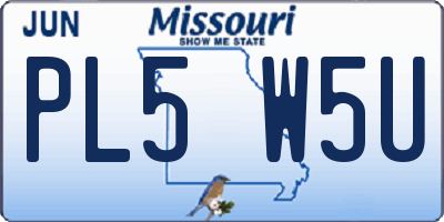 MO license plate PL5W5U