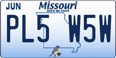 MO license plate PL5W5W