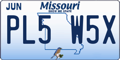MO license plate PL5W5X