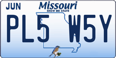 MO license plate PL5W5Y