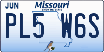 MO license plate PL5W6S