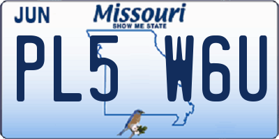 MO license plate PL5W6U
