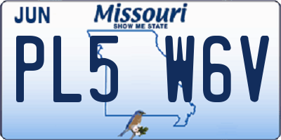 MO license plate PL5W6V
