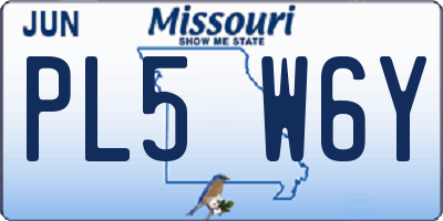 MO license plate PL5W6Y