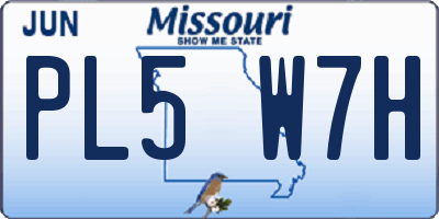 MO license plate PL5W7H